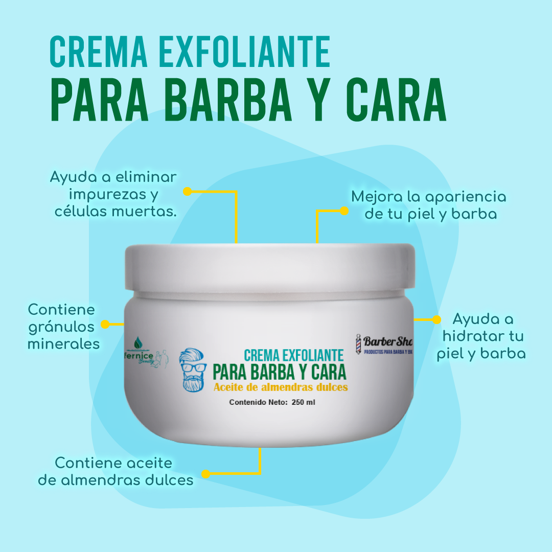 CREMA EXFOLIANTE PARA BARBA Y CARA. 250 g