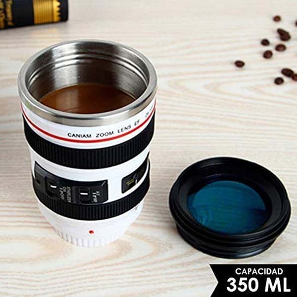 Termo Lente de Cámara Canon Metal para Viaje Café Té 