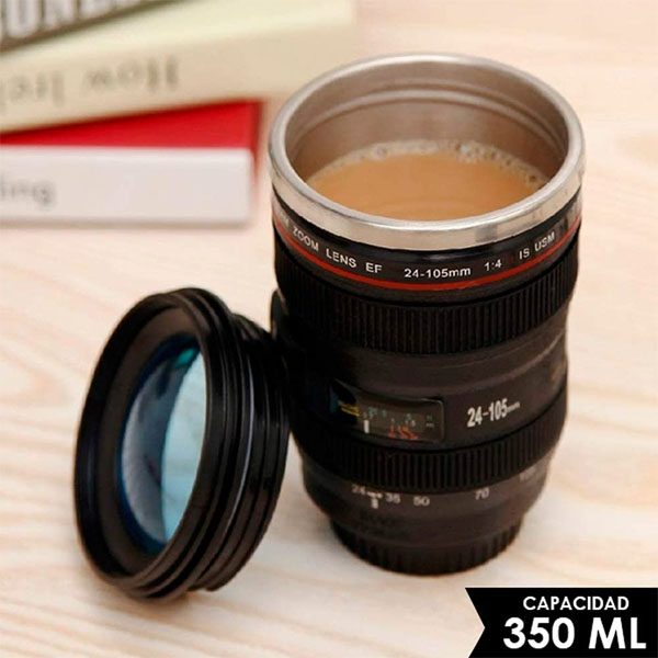 Termo Lente de Cámara Canon Metal para Viaje Café Té