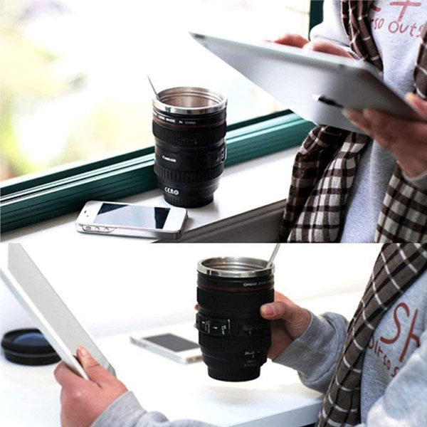 Termo Lente de Cámara Canon Metal para Viaje Café Té