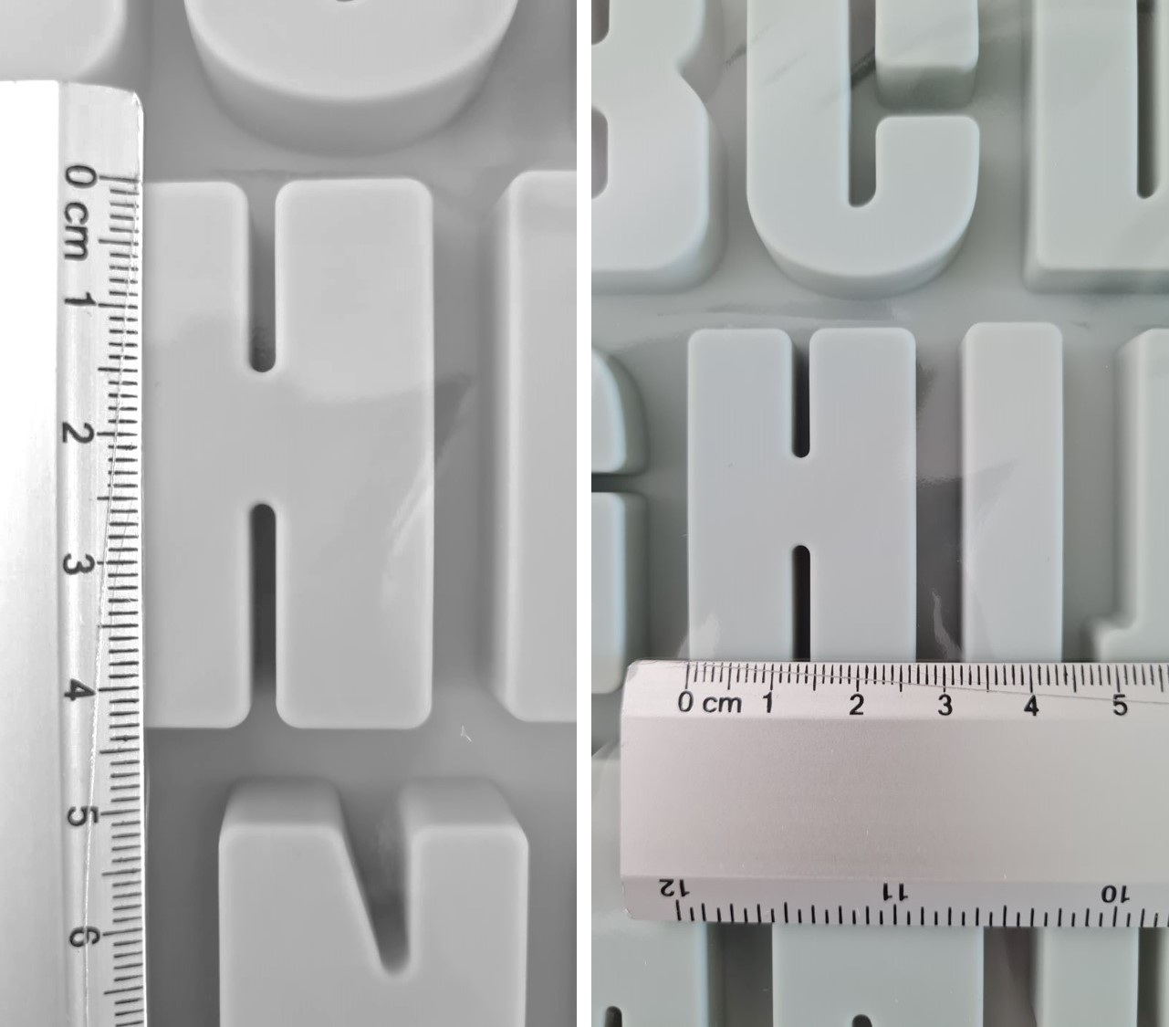 Molde de silicón Abecedario Alfabeto en Letras Mayúsculas para Repostería y Manualidades, Gris