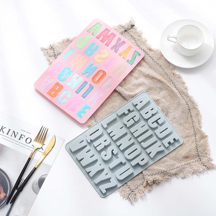 Molde de silicón Abecedario Alfabeto en Letras Mayúsculas para Repostería y Manualidades, Gris