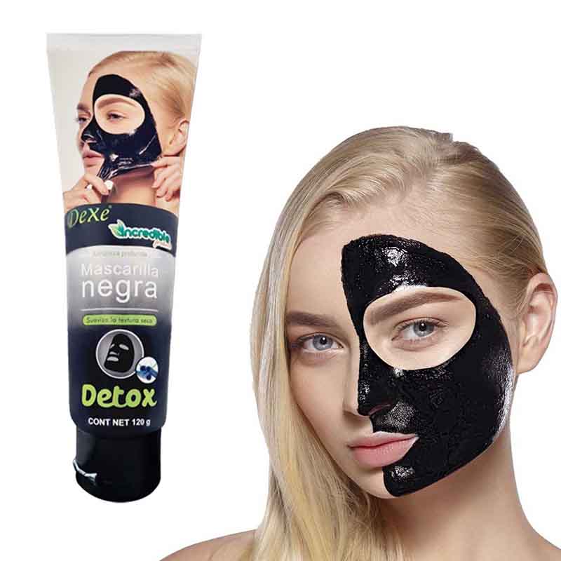 Mascarilla Peel-of Negra De Barro con Carbón Activado Puntos Negros En Tubo Dexe 120g.