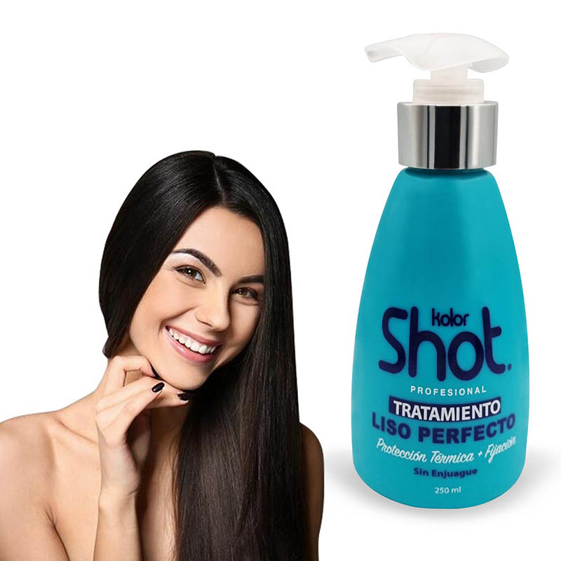 Tratamiento Liso Perfecto Protección Térmica con Keratina Kolor Shot Profesional 250 ml.