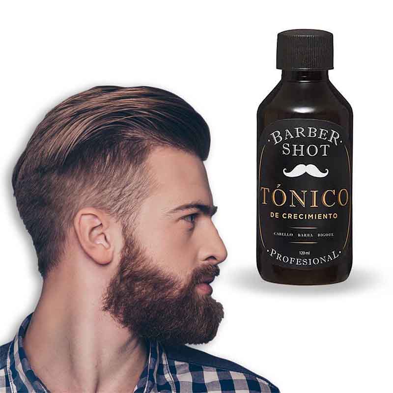 Tratamiento Bergamota Tónico para Crecimiento Barba Cabello Barber Shot 120ml.