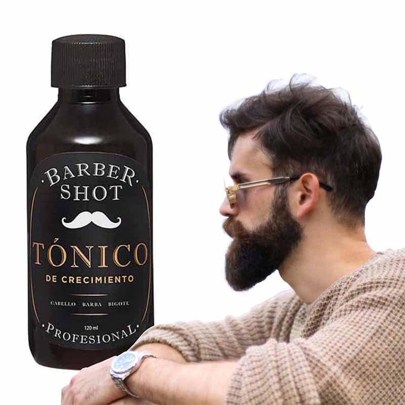 Tratamiento Bergamota Tónico para Crecimiento Barba Cabello Barber Shot 120ml.