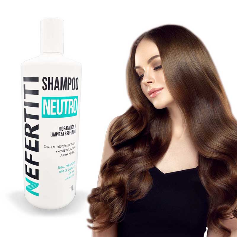 Shampoo Neutro sin Sal y Sin Parabenos Limpieza Profunda Nefertiti 1Lt.