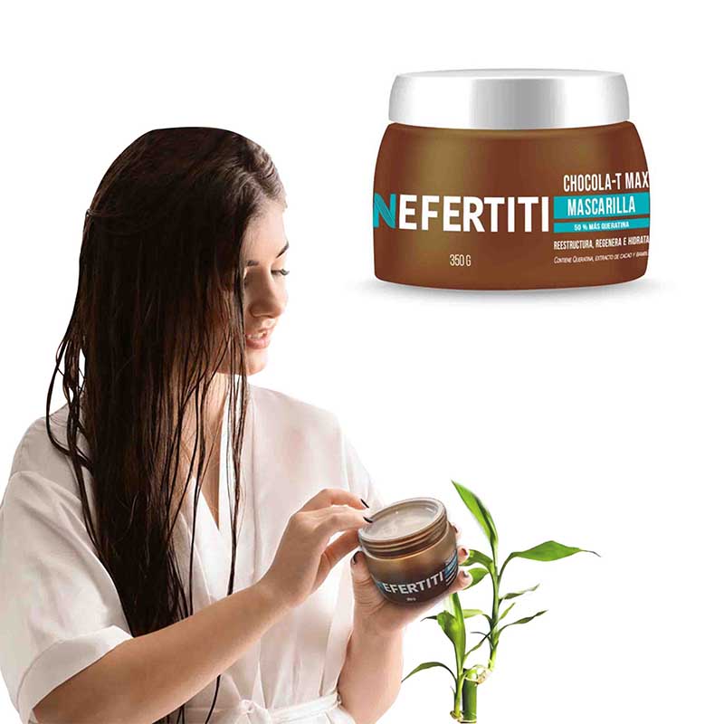 Mascarilla con Doble Keratina para Cabello Maltratado Nefertiti 350g.