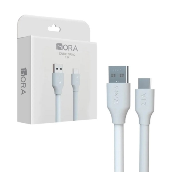 Cable tipo C 1metro 1Hora Blanco
