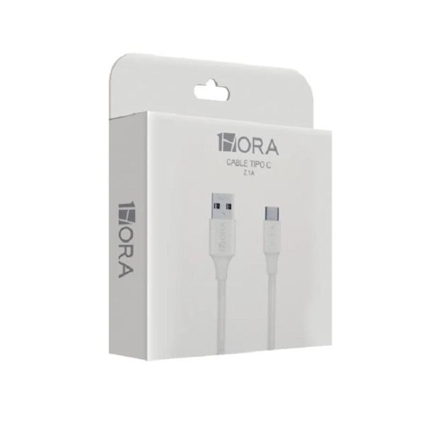 Cable tipo C 1metro 1Hora Blanco