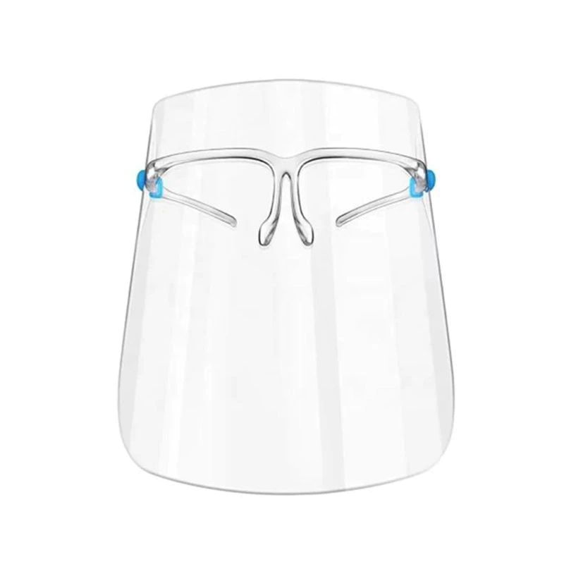 Paquete de 5 Caretas Faciales Protectoras de Ojos, Nariz y Boca con Cómoda Forma de Lentes, Totalmente Transparente