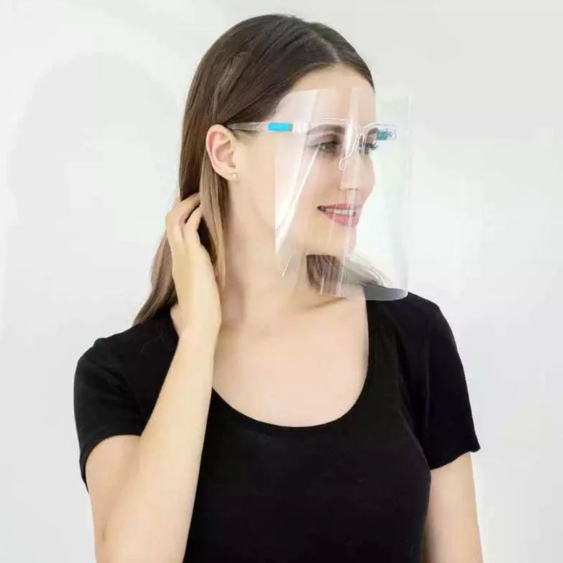 Paquete de 5 Caretas Faciales Protectoras de Ojos, Nariz y Boca con Cómoda Forma de Lentes, Totalmente Transparente