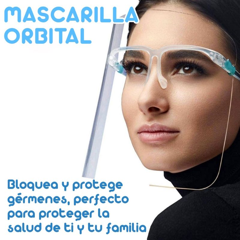 Paquete de 5 Caretas Faciales Protectoras de Ojos, Nariz y Boca con Cómoda Forma de Lentes, Totalmente Transparente