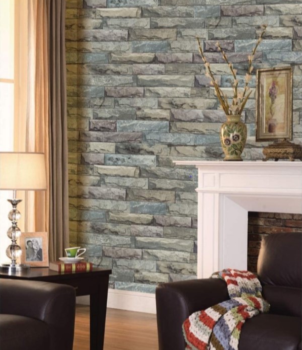 Papel Tapiz Autoadhesivo Tabique Gris Colores 10m X 45cm TP11