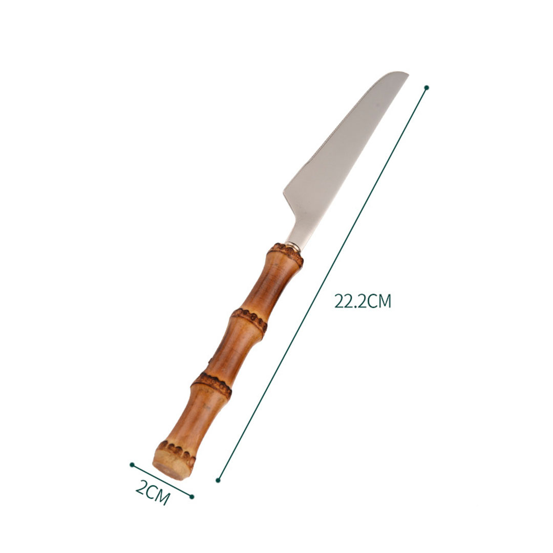Juego de Cubiertos con Mango de Bambú  con Caja Organizadora