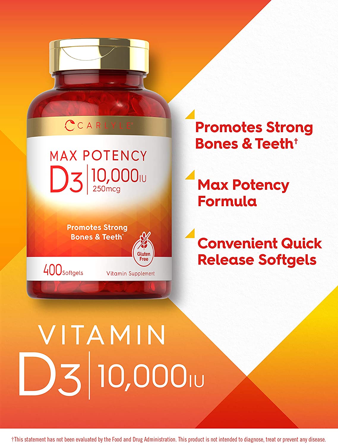 Vitamina D3 10,000 ui 400 cápsulas blandas