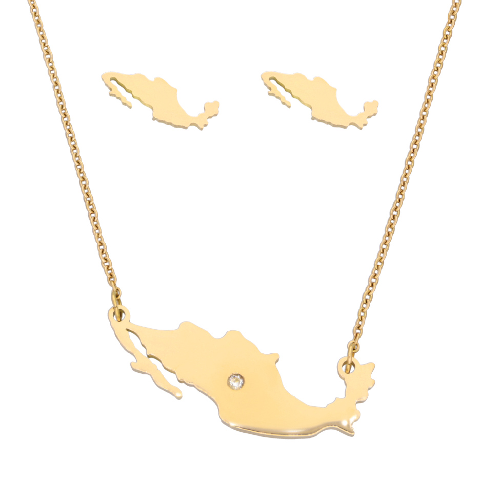 NUVI COLLAR Y ARETES MAPA DE MÉXICO | REPUBLICA MEXICANA