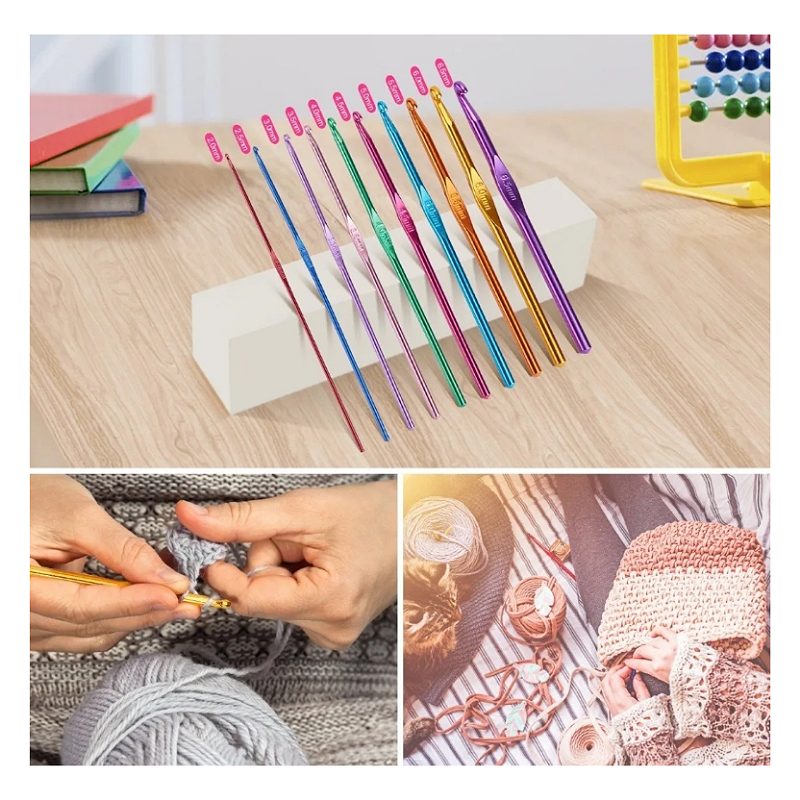Kit De Ganchos Y Accesorios Para Tejer Al Crochet 84 Pzas