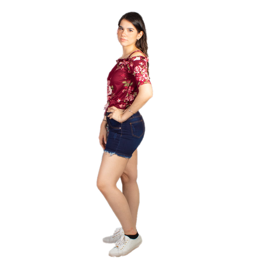 Blusa campesina brush con estampado de flores Unitalla