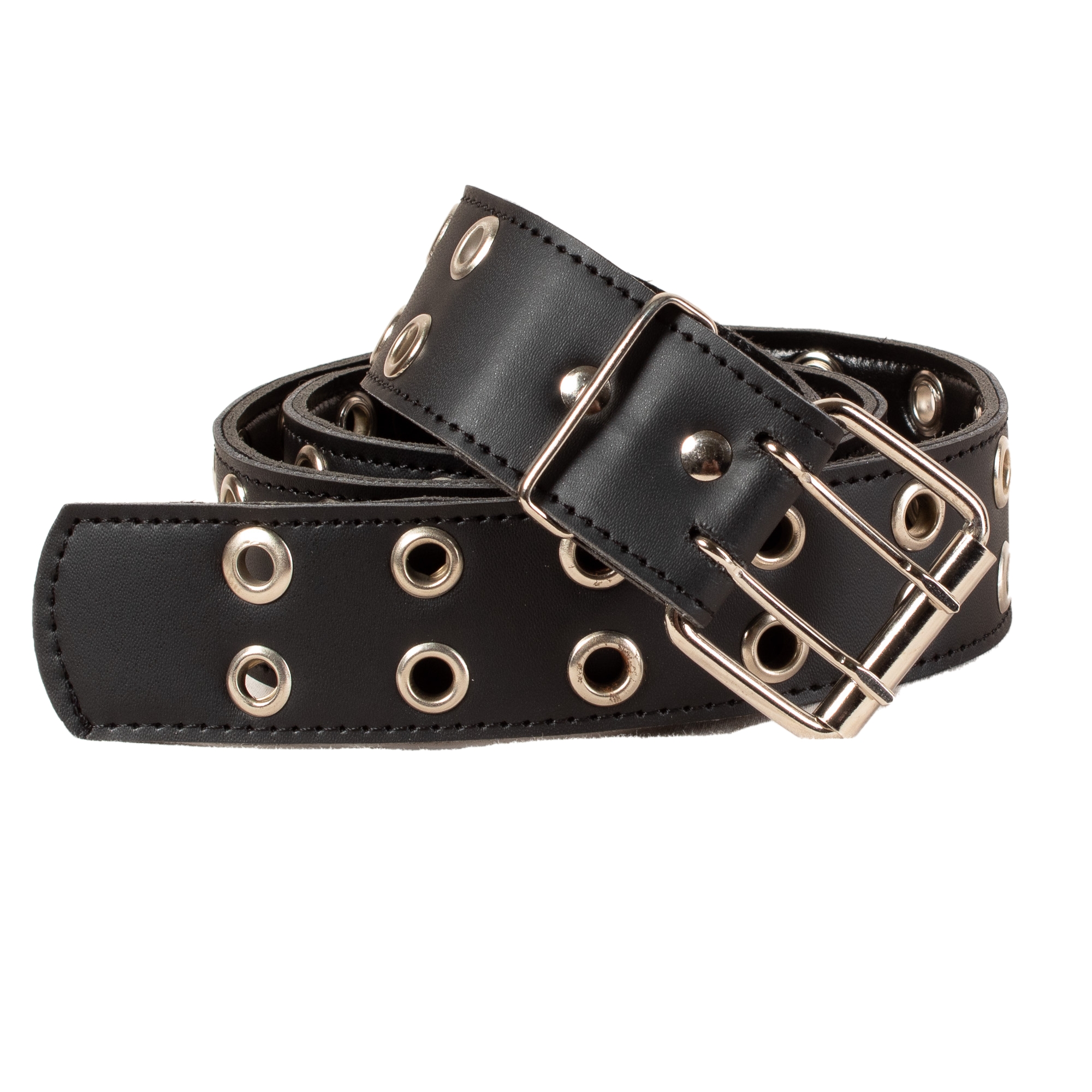 Cinturón Hebilla Cuadrada Hombre Ojales Metálicos Rockero