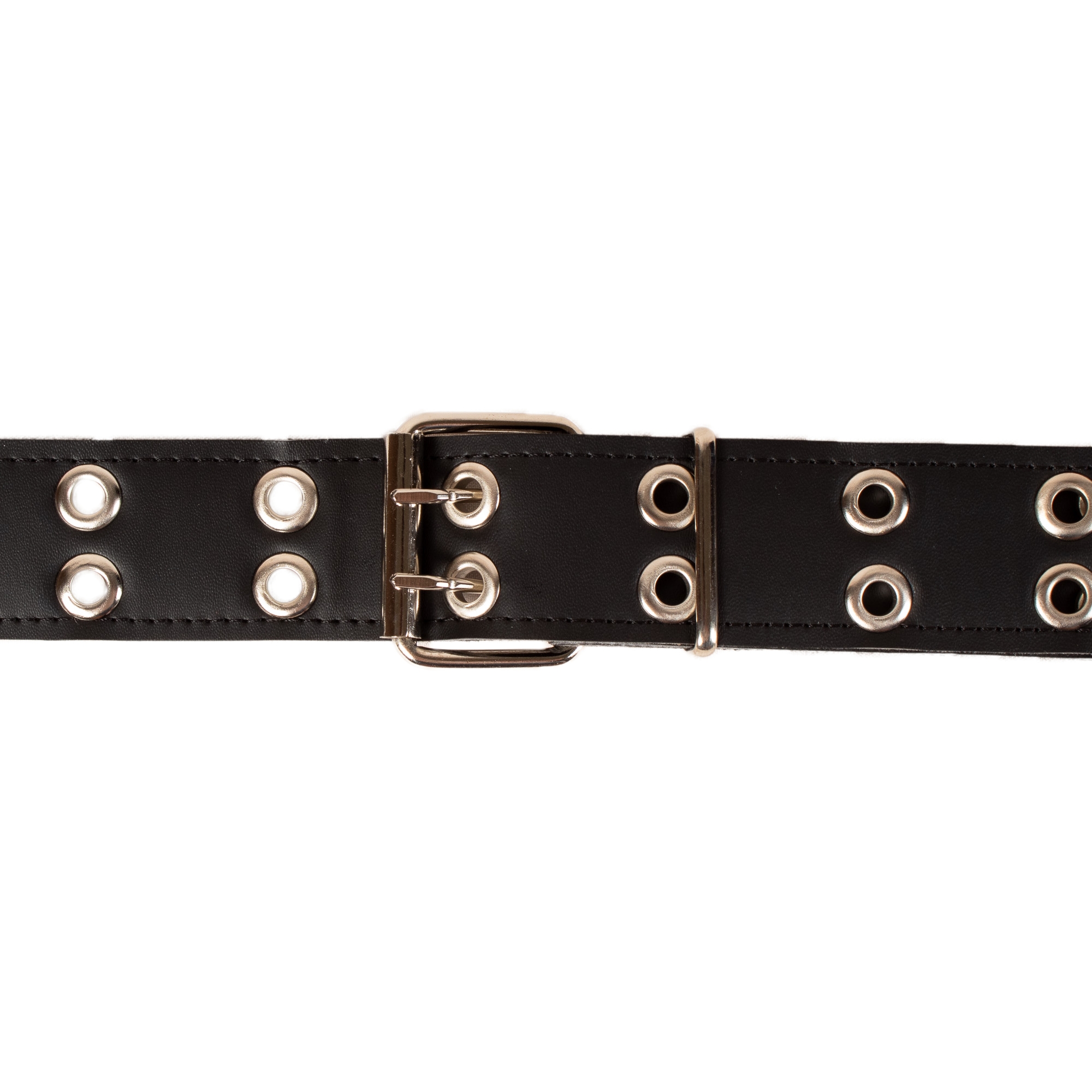 Cinturón Hebilla Cuadrada Hombre Ojales Metálicos Rockero