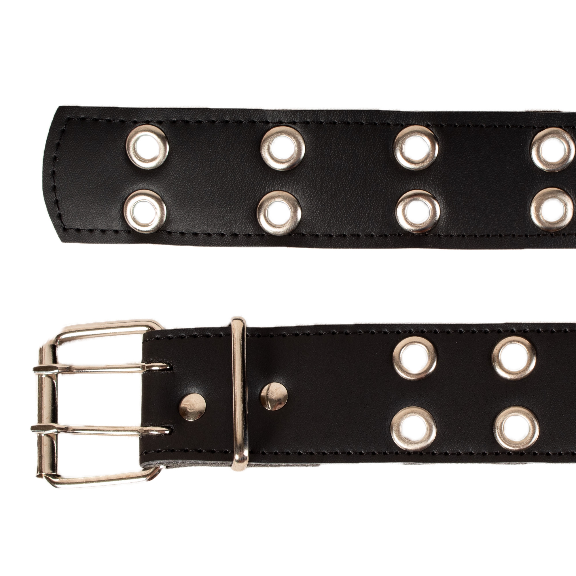 Cinturón Hebilla Cuadrada Hombre Ojales Metálicos Rockero