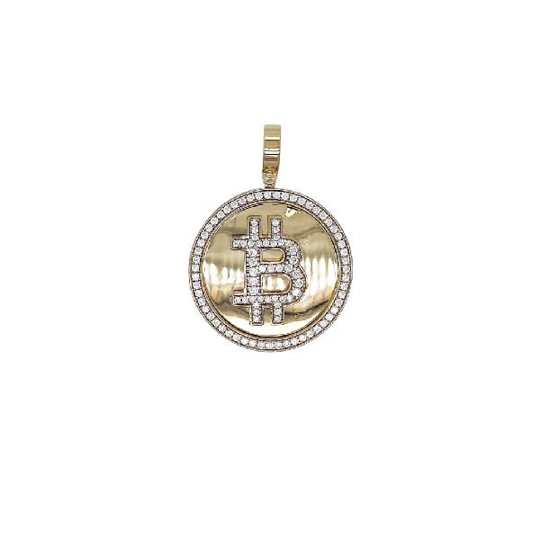 Dije de la Criptomoneda BITCOIN en Oro Amarillo de 14 K + Obsequio