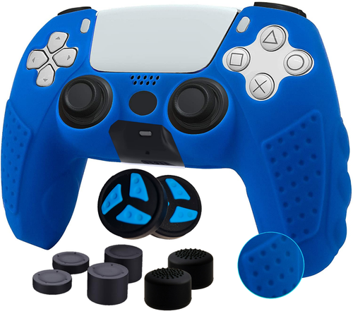 PS5 Dualsense Funda De Silicón Azul Control Carcasa + Grips PlayStation 5