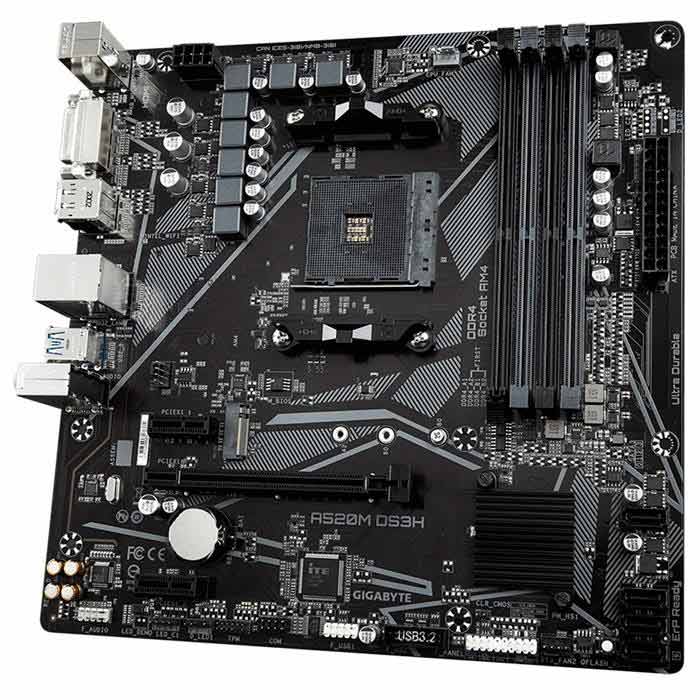 Tarjeta Madre GIGABYTE A520M DS3H AMD AM4 DDR4 Micro ATX 