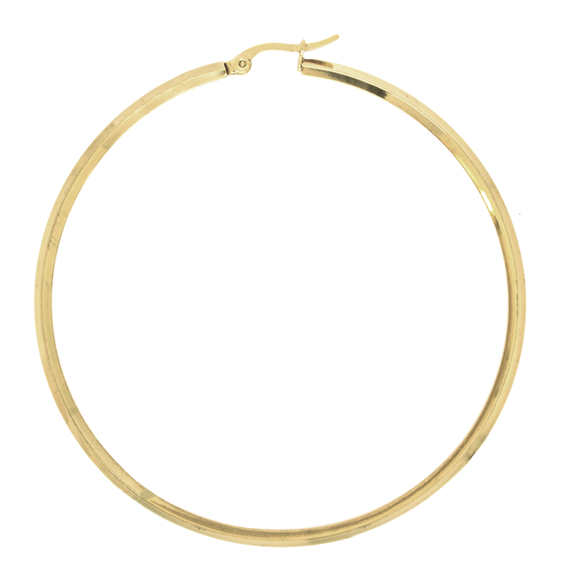 Arracada para mujer en acero tubular cuadrado dorado