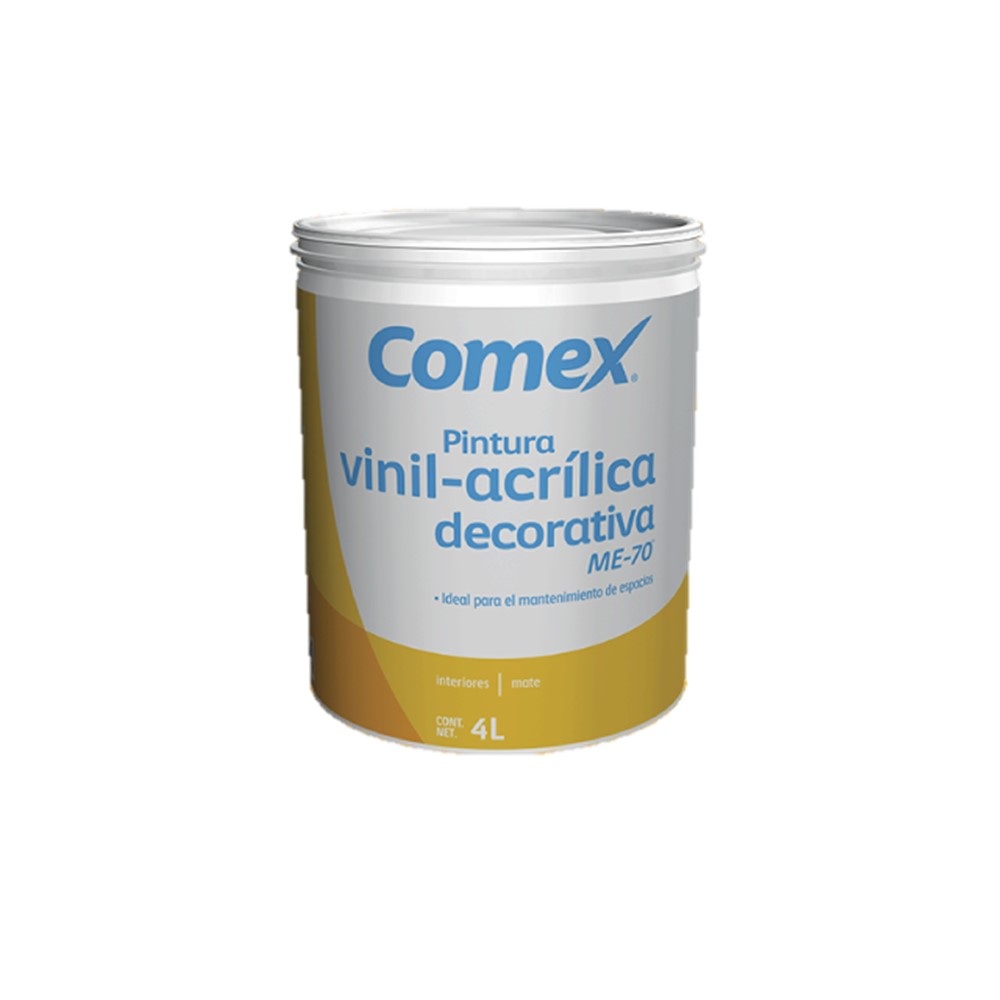 Pintura Vinil - Acrílica Blanca Comex Me70 Interior 4 L