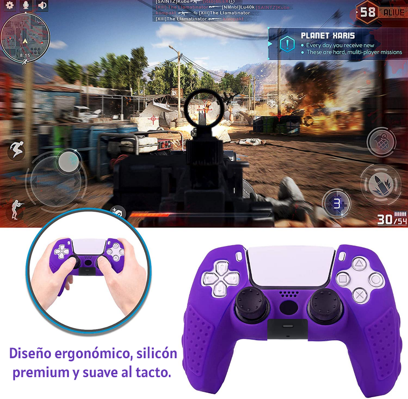 Fundapara Carcasa Y 2 Controles Ps5 Galactic Purple