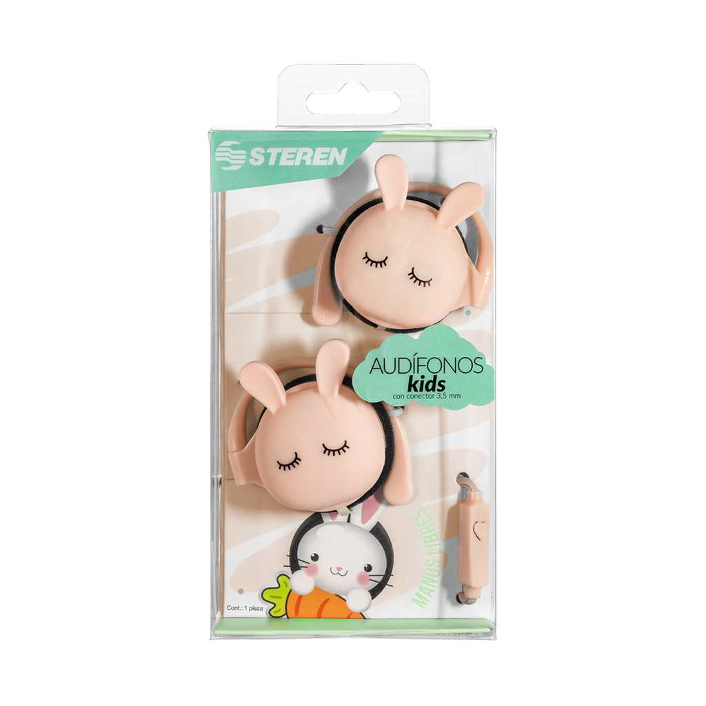 Audífonos In Ear Cómodos con Forma de Conejito Para Oídos Sensibles o Para Niños, Excelente Calidad de Audio