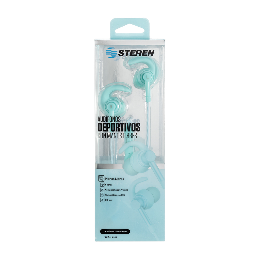 Audífonos In Ear Ergonómicos Sport Manos Libres Resistentes al Sudor AUD-356 Steren