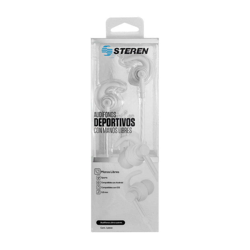 Audífonos In Ear Ergonómicos Sport Manos Libres Resistentes al Sudor AUD-356 Steren