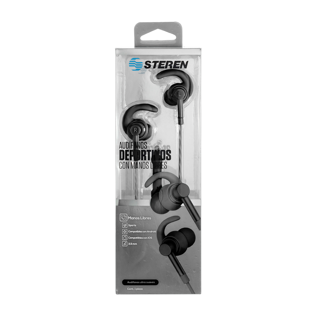 Audífonos In Ear Ergonómicos Sport Manos Libres Resistentes al Sudor AUD-356 Steren