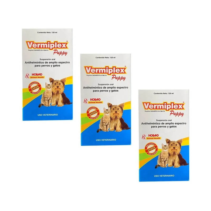 Pack 3 Vermiplex Suspension 120 Ml. Holland