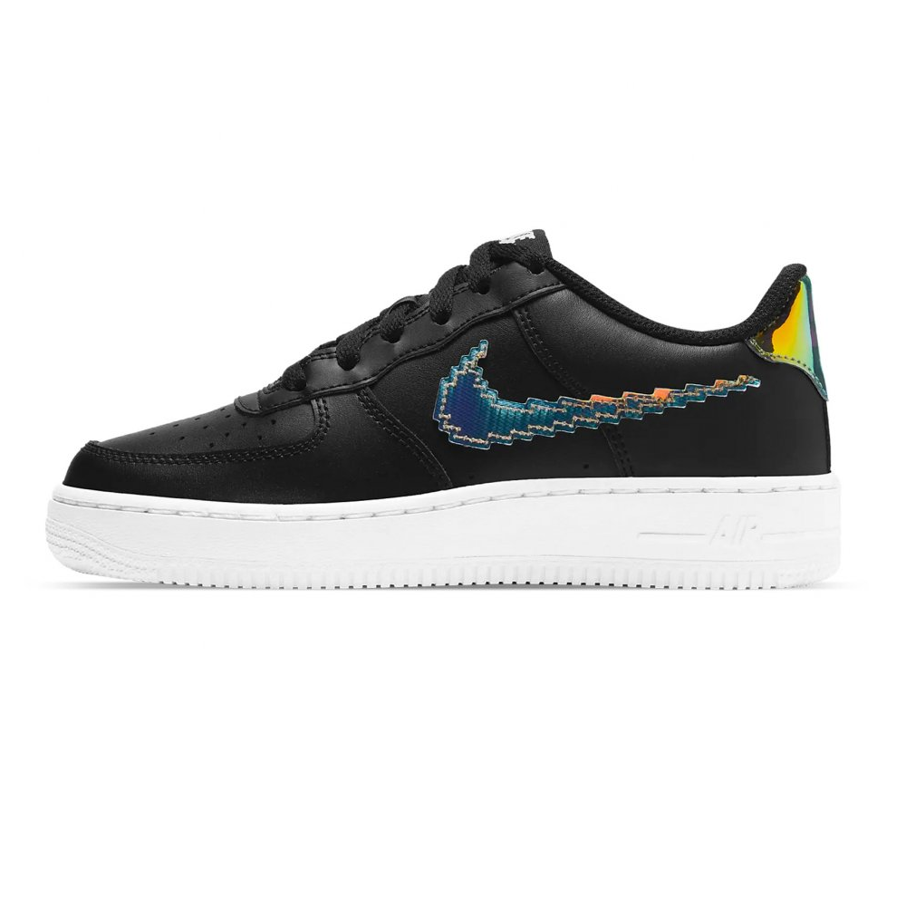 TENIS NIKE AIR FORCE 1 LV8 (GS) NEGRO / TORNASOL TALLAS #23 - #25