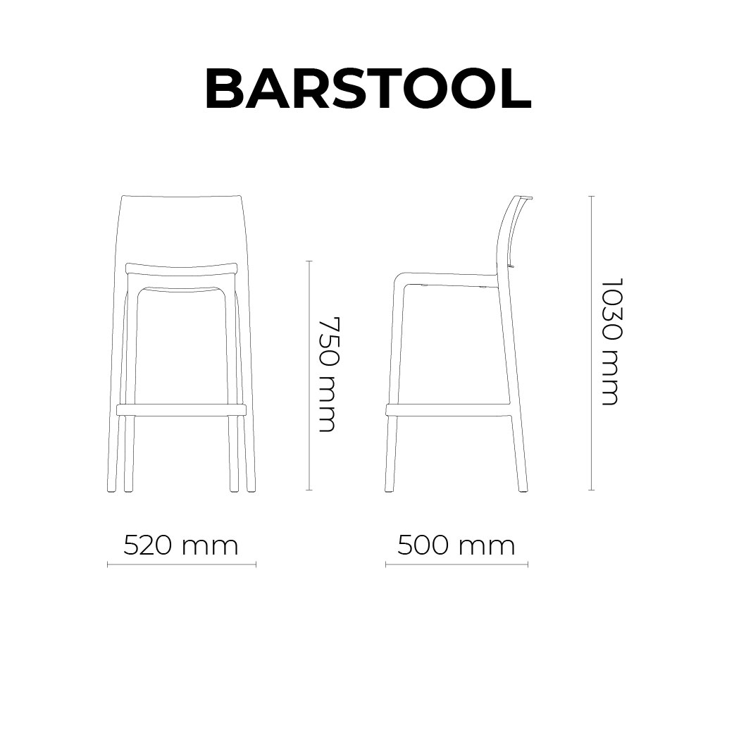 Banco De Barra bar Moderno De Polipropileno Durable