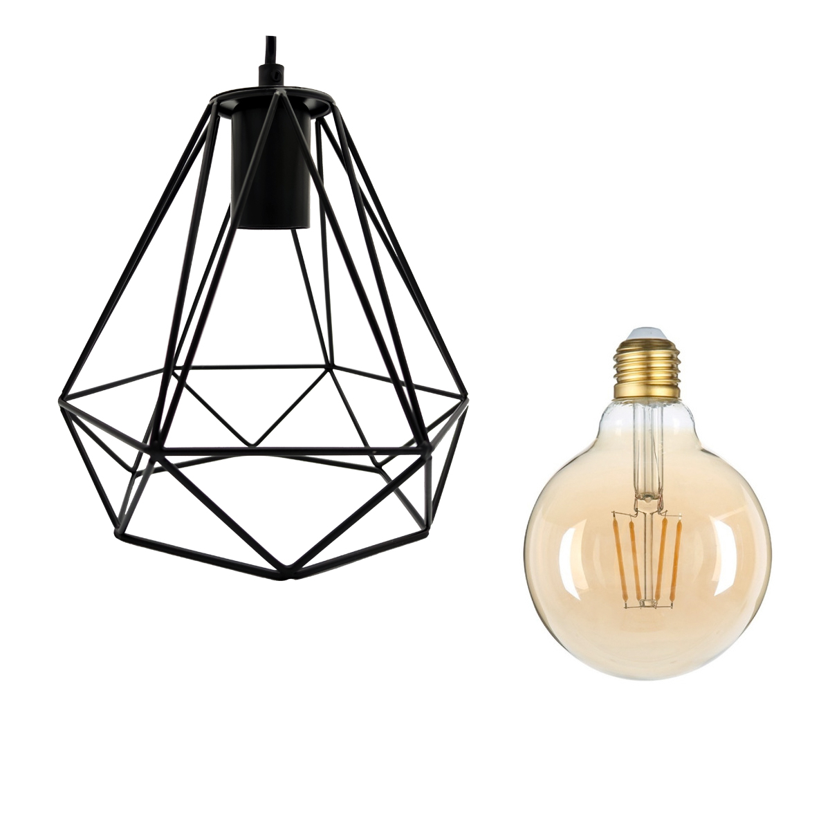 Lampara Colgante Diamante Minimalista Vintage | Foco G80