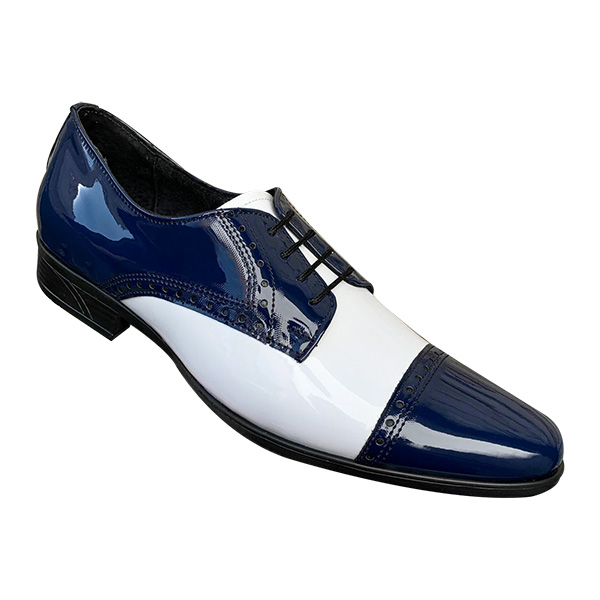 Zapato de Caballero Zanthy Shoes Mod 300 Charol Azul/Blanco