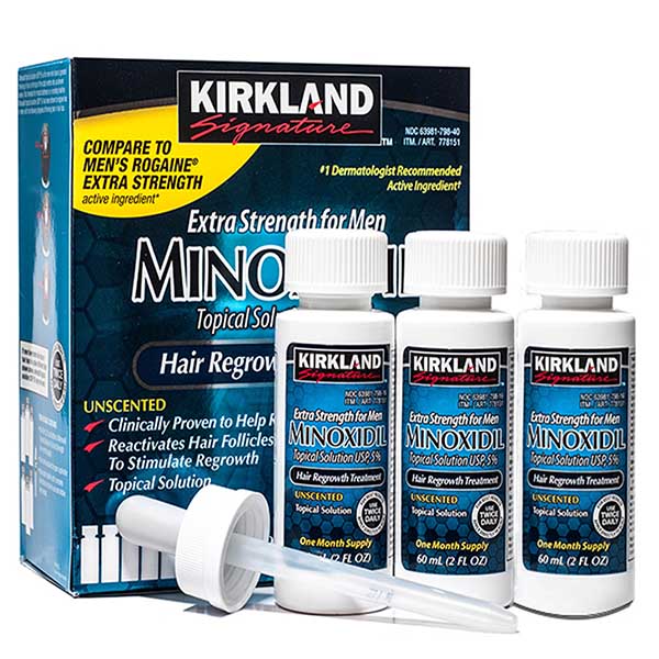 Minoxidil Kirkland 3 frascos Envio EXPRESS Gratis Cabello Barba