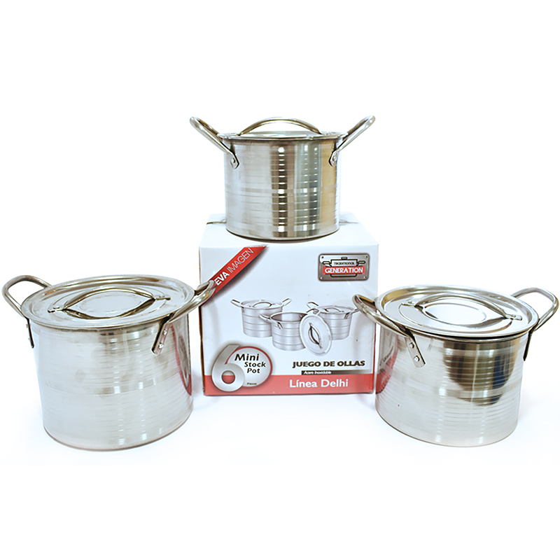 Juego De Ollas 3 Piezas Acero Inox Luxury Generation