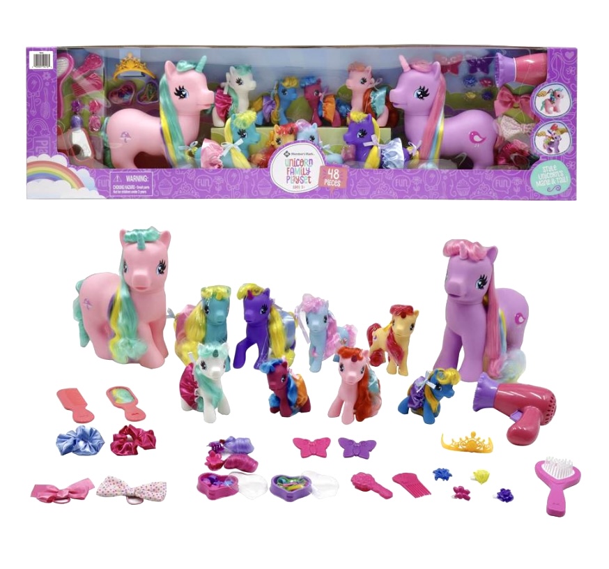 Set Familia De Unicornios Wonder Pony Land Con 48 Piezas