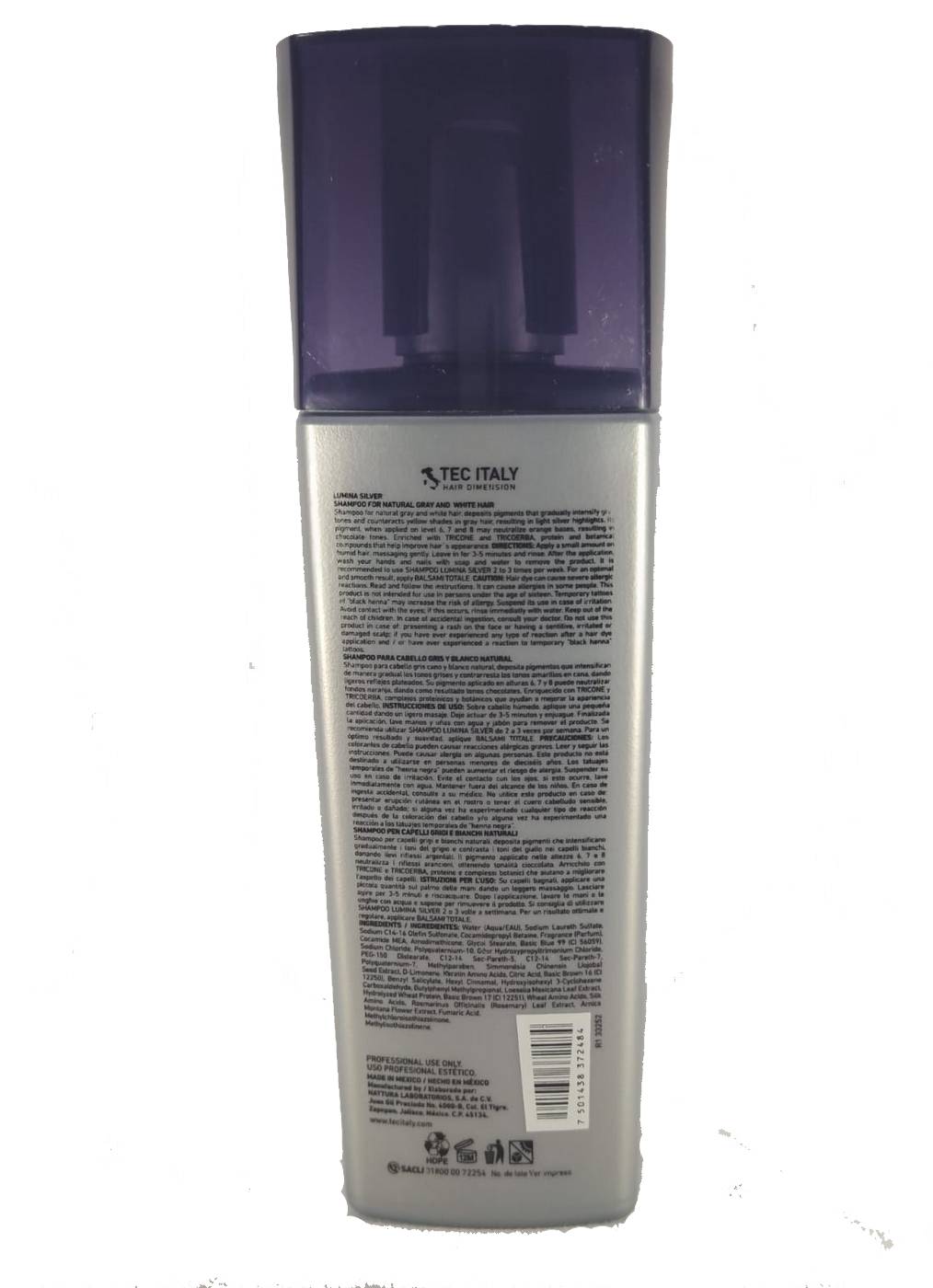 Shampoo Lumina Silver 300 mL Tec Italy
