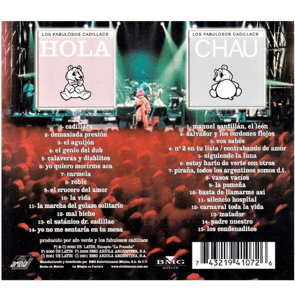 Los Fabulosos Cadillacs ~ Fabuloso paquete "Hola" y "Chau": en vivo (2CD) 