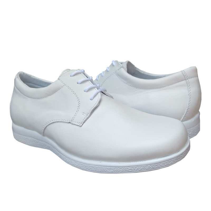Zapato Mujer 20hrs 006 Enfermera Blanco Piel Cómodo Confort