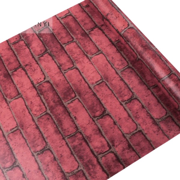 Papel Tapiz Autoadhesivo Ladrillo Rojo Navidad 10m X 45cm TP09