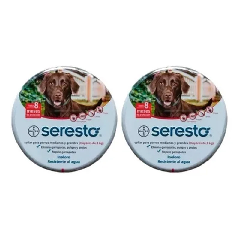 Pack 2 Seresto - Collar Antipulgas Grande Para Perro
