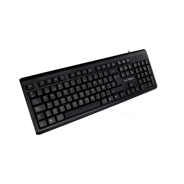 Teclado Alambrico Negro Usb Windows Pc Lap Escuela Casa Oficina AC-928946 QWERTY Estandar Portatil Viajes